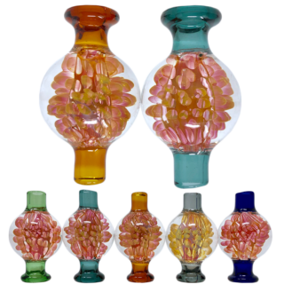 Alien Flower Monkey Pineapple Bubble Glass Carb Caps in Assorted Colours