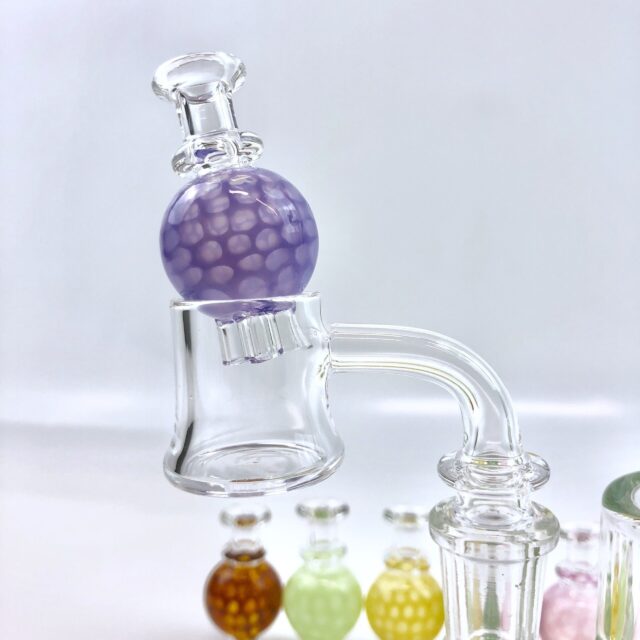 Alien Flower Monkey Triple Flow Bubble Cap Displayed on Banger to show use