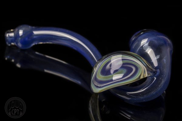 Praxis Glass - Blue Grain Sherlock Pipe with Leaf accent