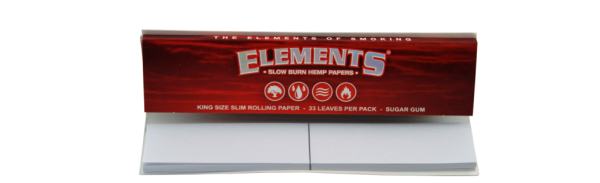 Elements Hemp Connoisseur Slow Burn King Size Slim + Tips Open Packaging