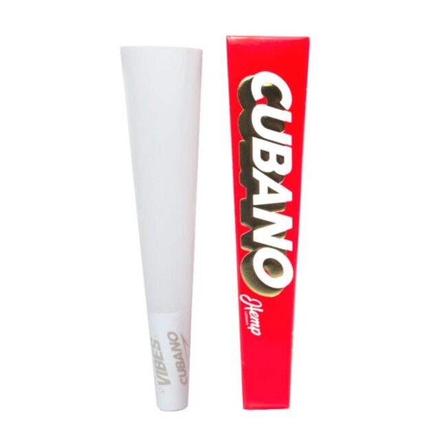 Hemp Cubano 8 Gram Cones by Vibes With Red Box Packaging